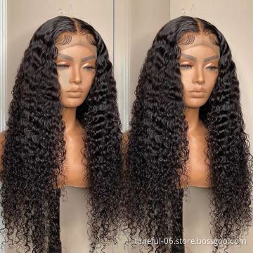 Tuneful Wholesale Mink Brazilian Lace Front Wigs Cuticle Aligned Virgin Hair Glueless Curly Human Hair Wigs For Black Women